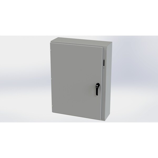 3 Point Latch with Padlock Handle Electrical Enclosures, 42 in H, 8 in D, 31.38 in W, Carbon Steel